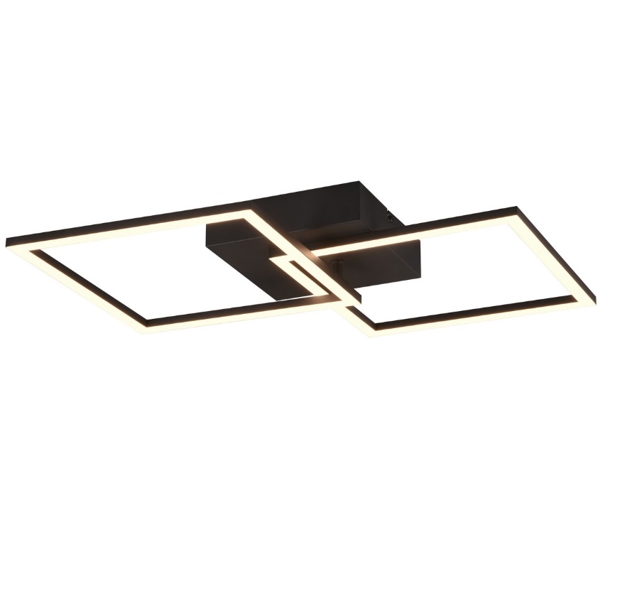 Czarny plafon LED do kuchni Trail 31W - przesuwne geometryczne klosze