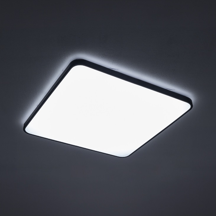 Czarny plafon ledowy Agnes Square LED PRO L 63cm - IP44 do łazienki