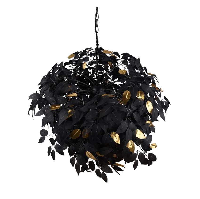 Designerska lampa wisząca Leavy 70cm - czarne liście