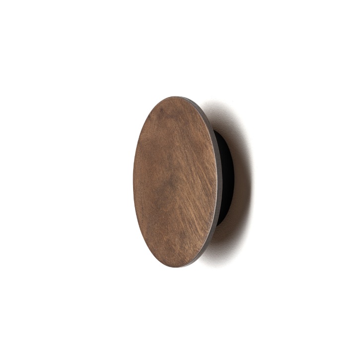 Drewniany kinkiet Ring Timber S LED 15cm - brązowy