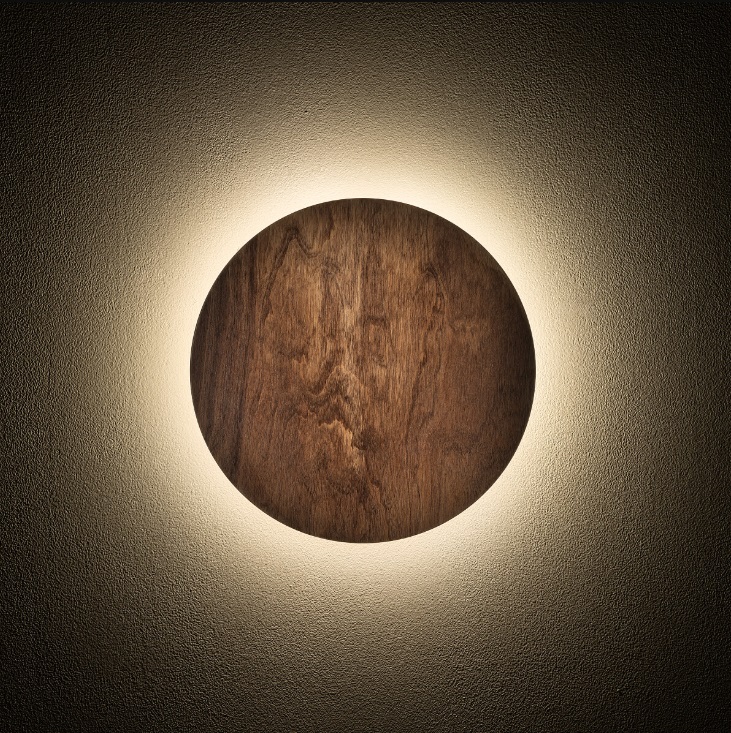 Drewniany kinkiet Ring Timber S LED 15cm - dąb