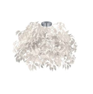 Duża lampa sufitowa Leavy 70cm - biała z chromowa podstawą