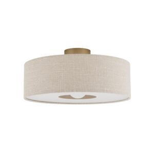 Duży plafon sufitowy Santana M 50cm - beżowa tkanina