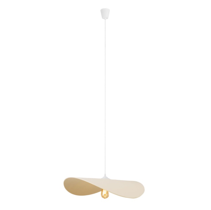 Elegancka lampa wisząca Pan 60 - biała z filcu