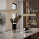 Elegancka lampa wisząca nad wyspę Pan 60 - kapelusz z filcu