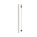 Jasnoszara cienka lampa sufitowa tuba Fourty L 90cm