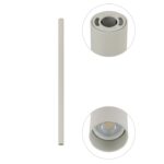 Jasnoszara lampa sufitowa tuba Fourty L 90cm - smukła