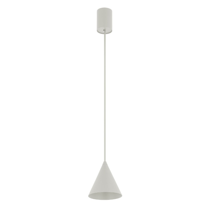 Jasnoszara lampa wisząca Zenith XS - stożek japandi