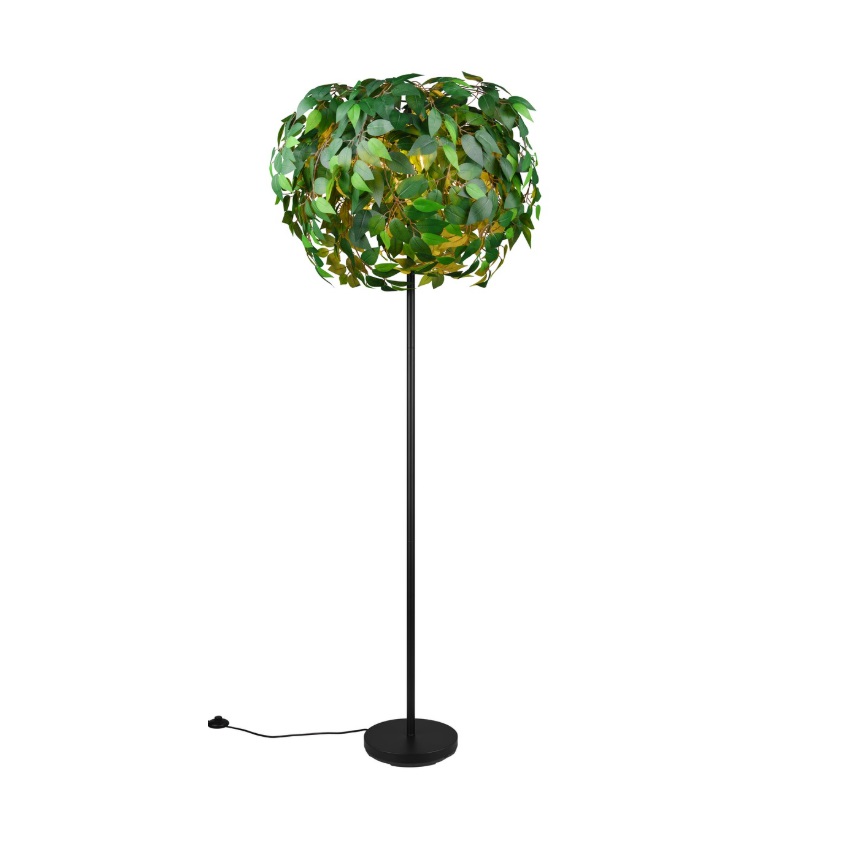Lampa podłogowa boho Leavy 70 - abażur z zielonych liści
