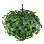 Lampa wisząca do salonu Leavy 70cm - zielona
