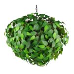 Lampa wisząca do salonu Leavy 70cm - zielone liście bluszczu