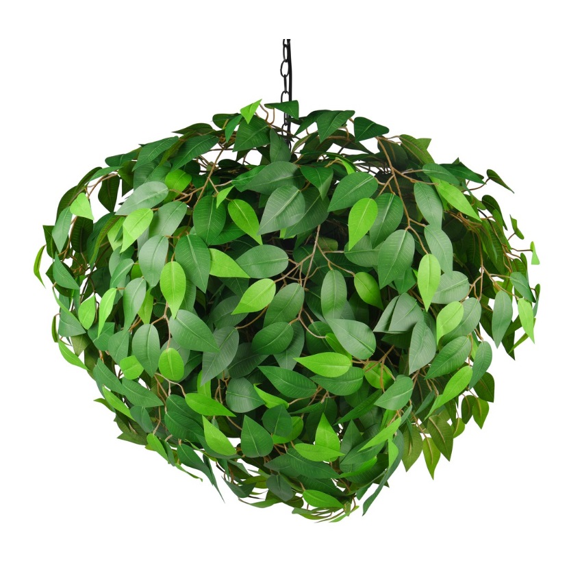 Lampa wisząca do salonu Leavy 70cm - zielone liście bluszczu