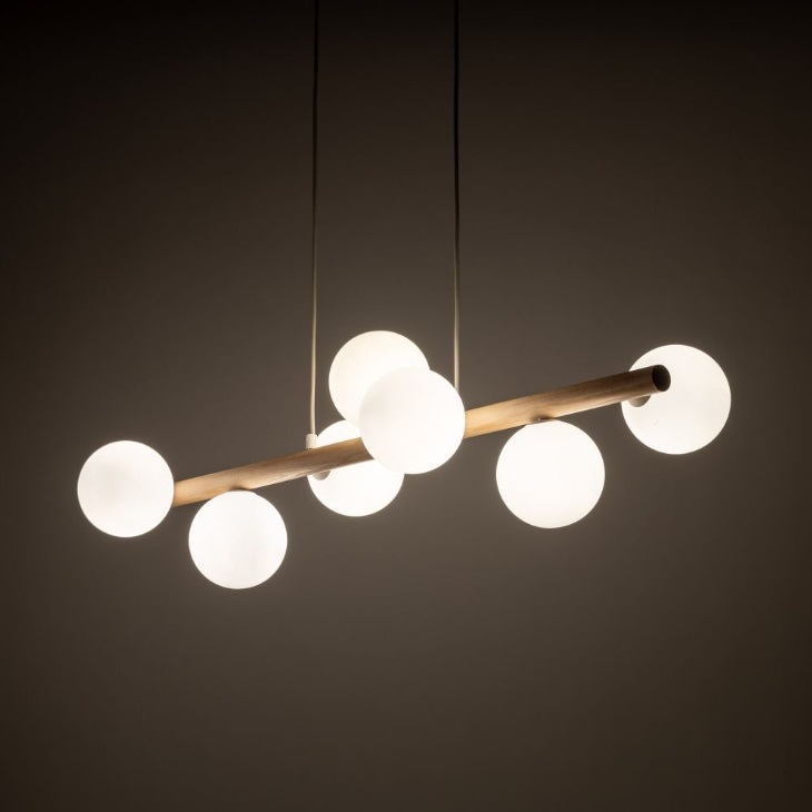 Lampa wisząca na drewnianej listwie Estera Wood TK 7