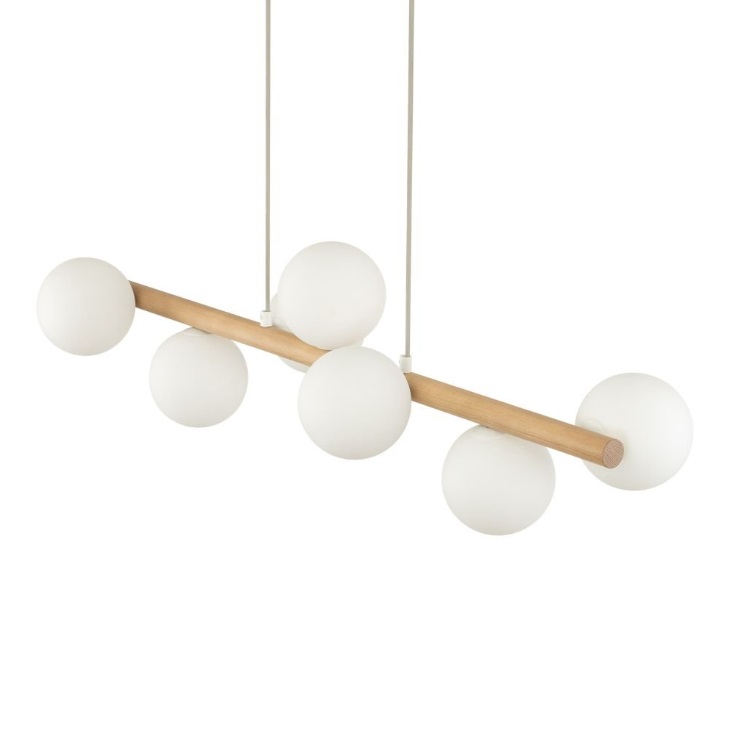 Lampa wisząca na drewnianej listwie nad stół Estera Wood TK 7