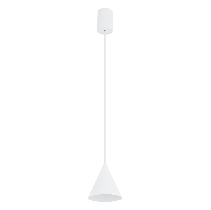 Minimalistyczna lampa wisząca stożek Zenith XS - biała