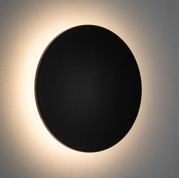 Nowoczesny okrągły kinkiet zewnętrzny Aria LED XL 30cm IP54 - czarny