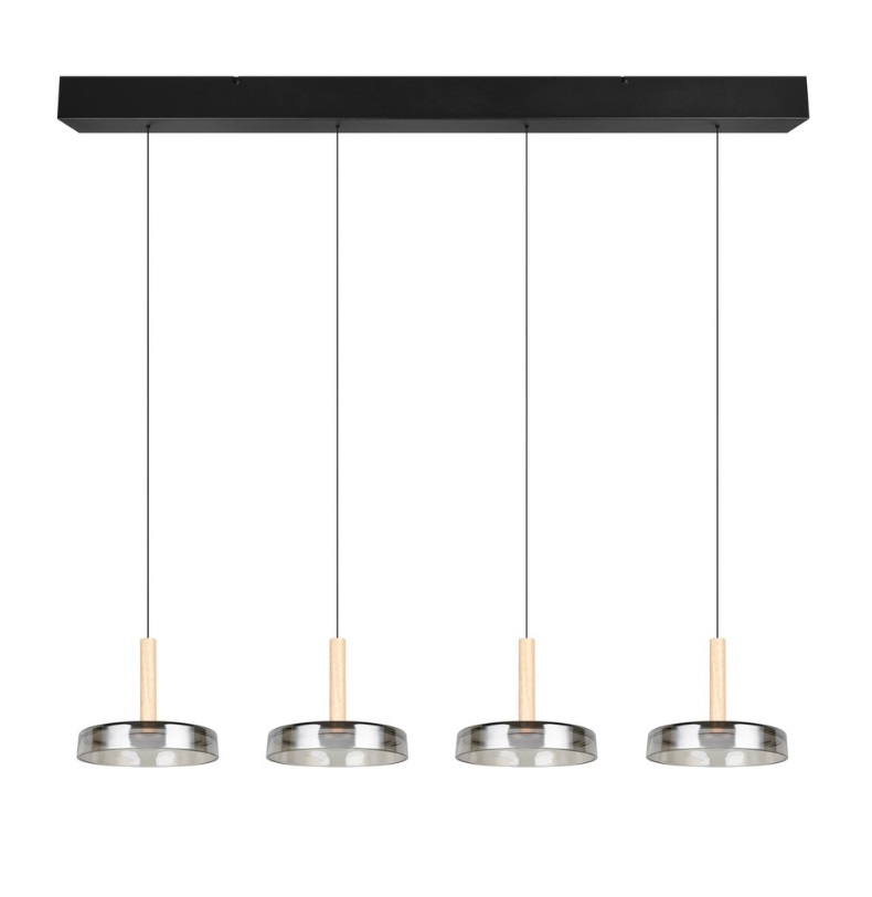 Podłużna lampa wisząca Celeste 4 LED - czarna