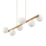 Podłużna lampa wisząca nad stół Estera Wood TK 7 - drewniana