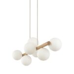 Podłużna lampa wisząca nad stół Estera Wood TK 7 - z drewna