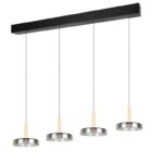 Podłużna lampa wisząca nad wyspę i stół Celeste 4 LED - czarna