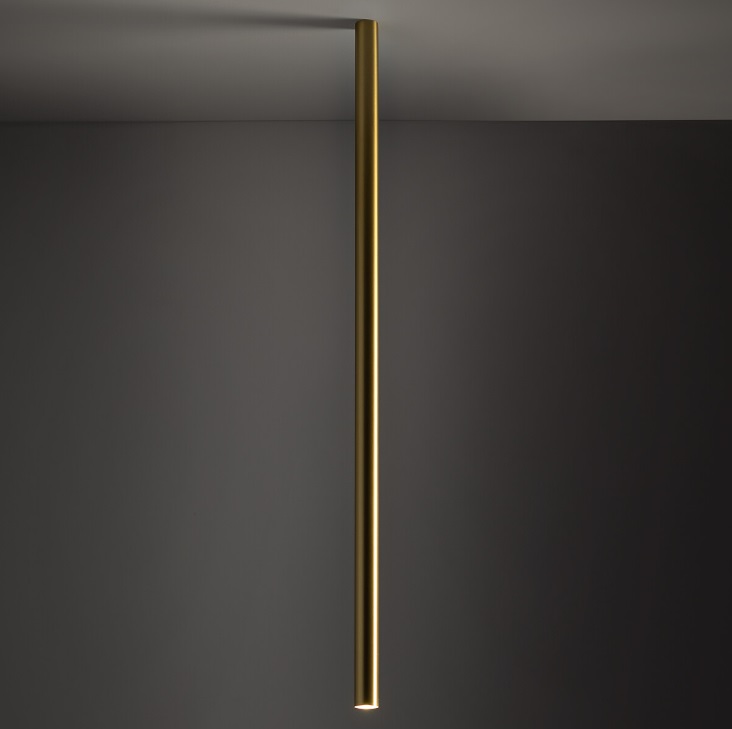 Smukła tuba sufitowa z mosiądzu Fourty XL 110cm