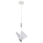 Srebrna lampa wisząca art deco Mariposa LED CCT - motyl