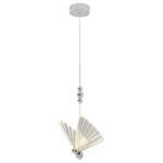 Srebrna lampa wisząca motyl Mariposa LED CCT