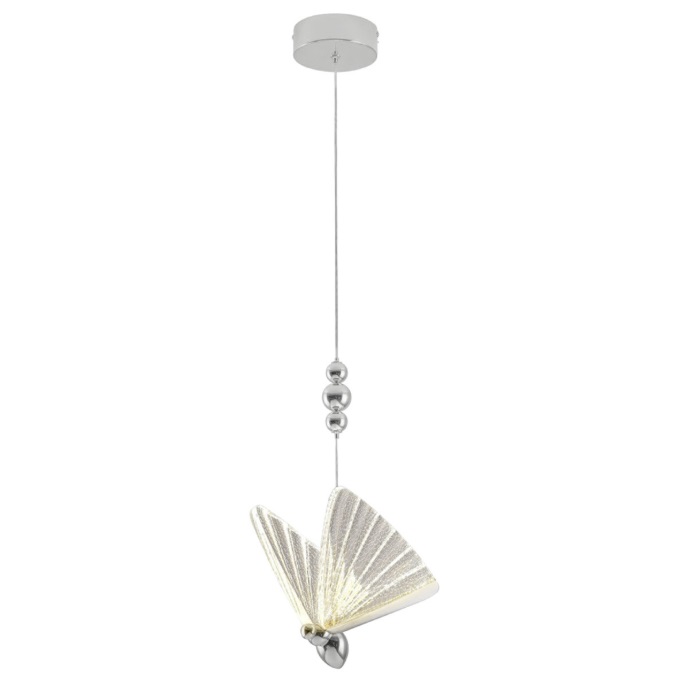 Srebrna lampa wisząca motyl Mariposa LED CCT