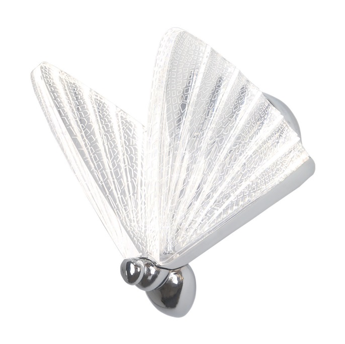 Srebrny kinkiet art deco Mariposa LED CCT - motyl