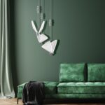 Srebrny żyrandol art deco Mariposa 3 LED CCT - motyle