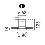 Szklane oczko wpuszczane do łazienki Luena 35W IP65 - montaż