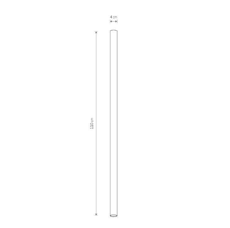Wąska biała tuba sufitowa Fourty XL 90 cm - wymiary