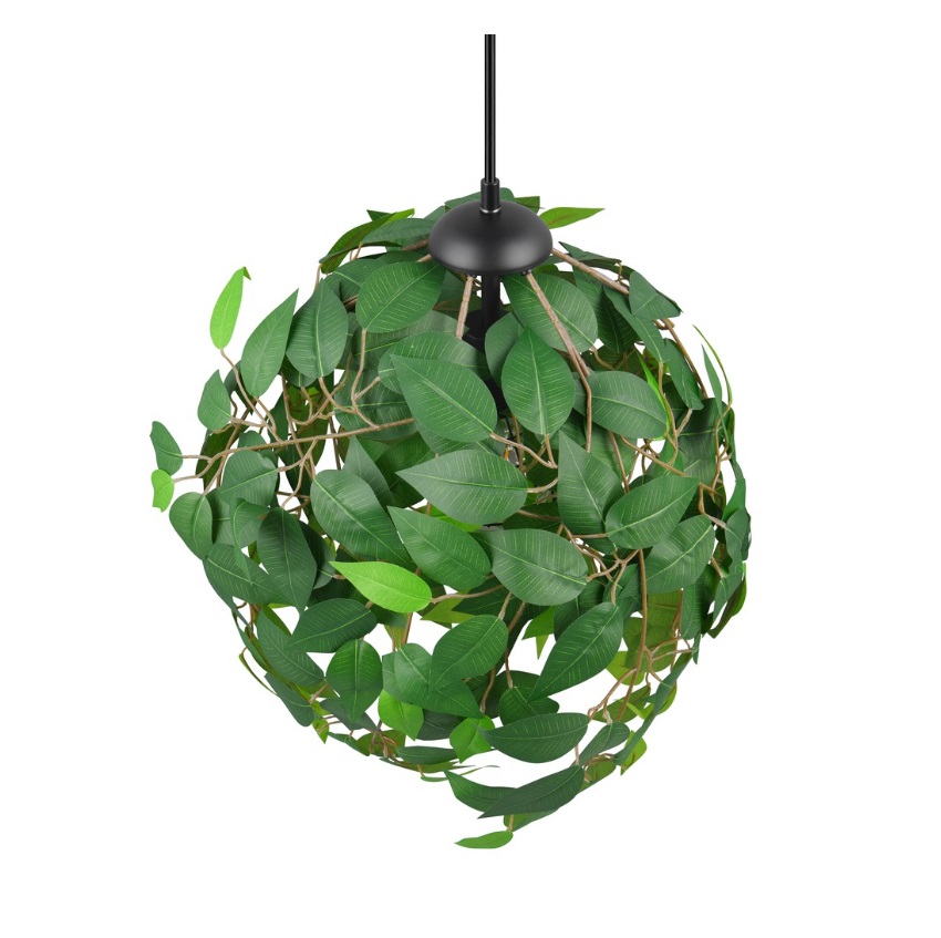 Zielona lampa wisząca Leavy 38cm - w stylu urban jungle