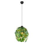 Zielona lampa wisząca do jadalni Leavy 38cm - urban jungle