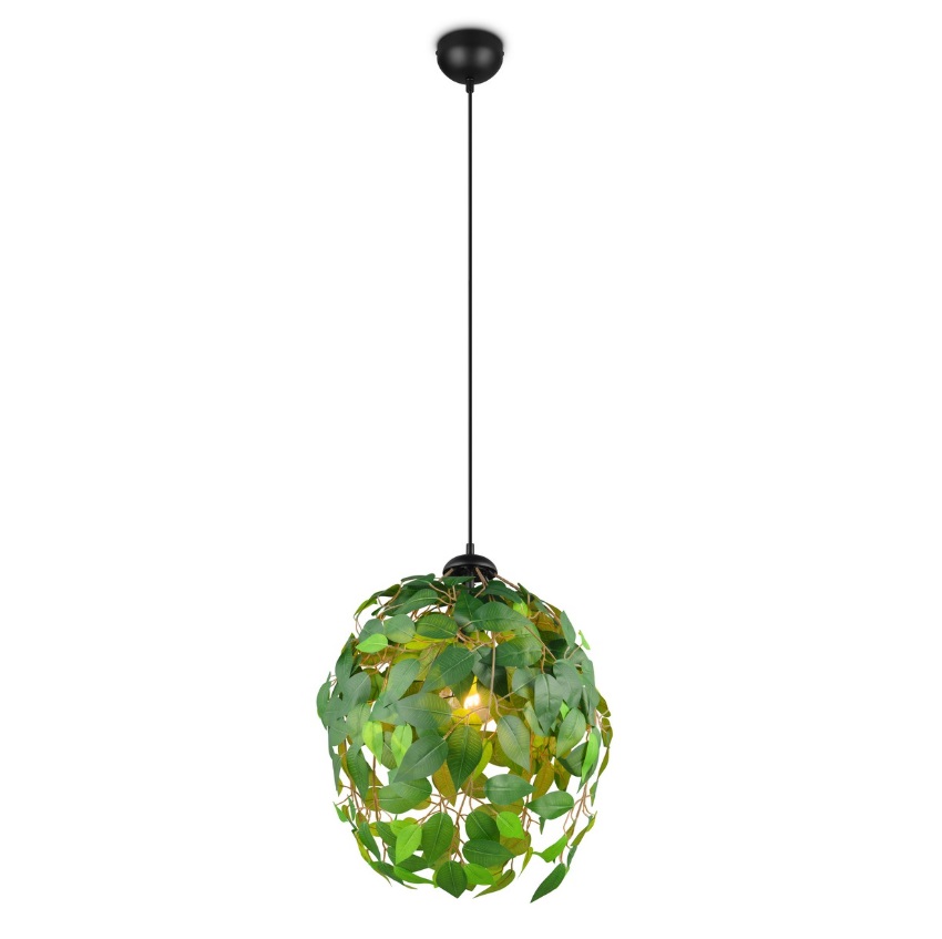 Zielona lampa wisząca do jadalni Leavy 38cm - urban jungle