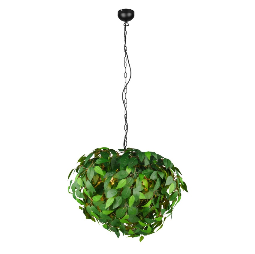 Zielona lampa wisząca do salonu Leavy 70cm - liście bluszczu