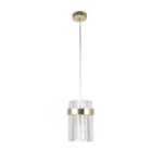 Złota elegancka lampa wisząca Vetro - kryształki glamour