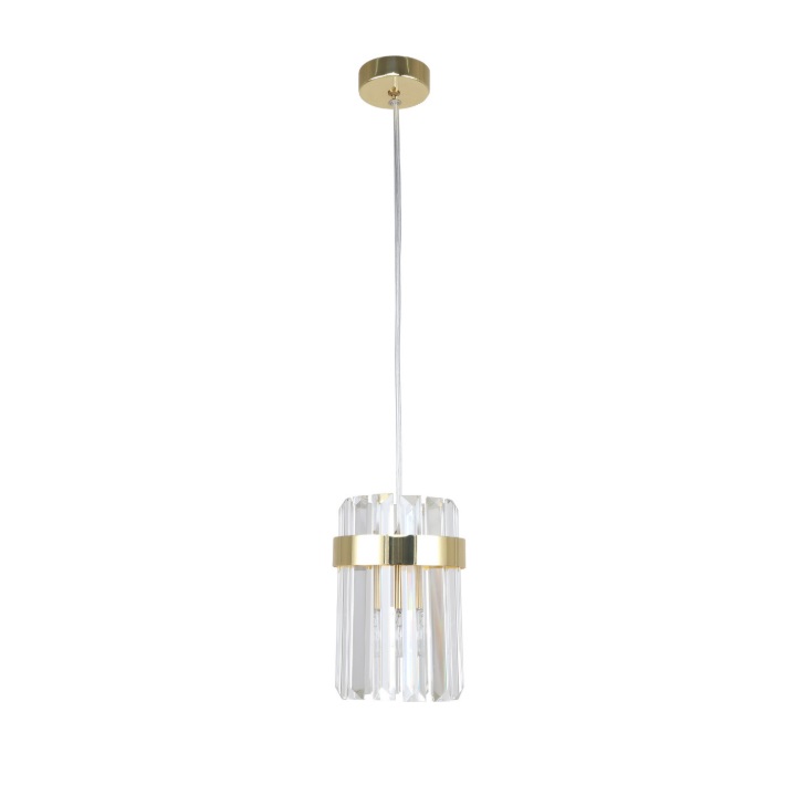 Złota elegancka lampa wisząca Vetro - kryształki glamour