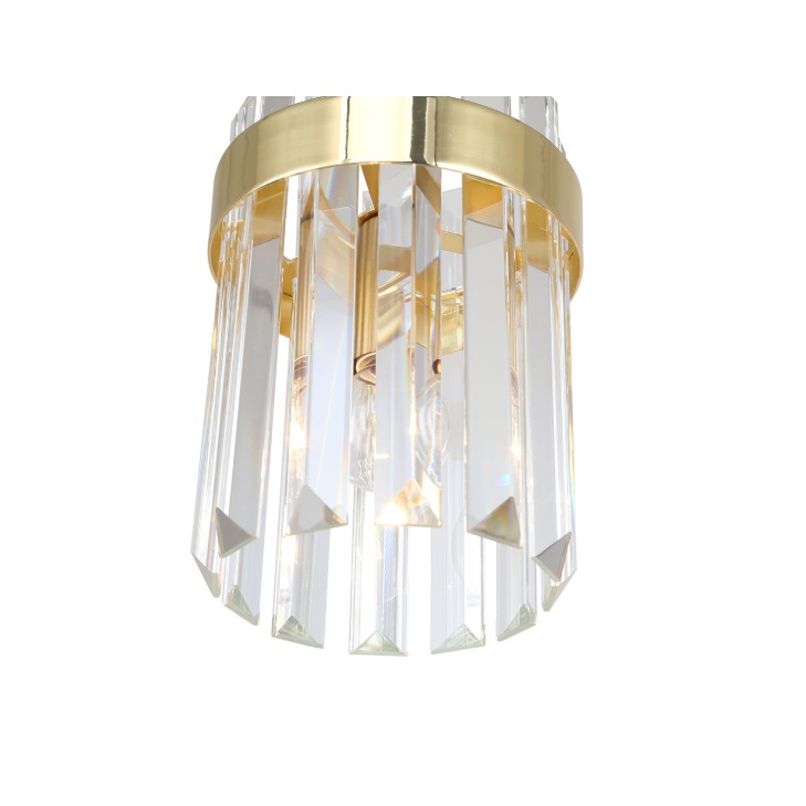 Złota elegancka lampa wisząca Vetro - kryształki szkła