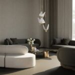 Złoty żyrandol do salonu art deco Mariposa 3 LED CCT - wiszące motyle