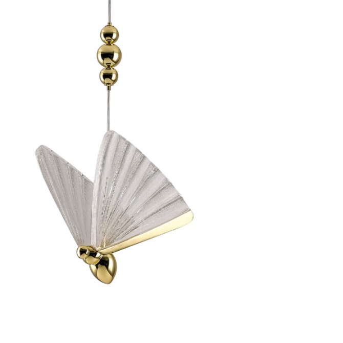 Żyrandol art deco Mariposa 3 LED CCT - złoty motyl