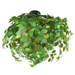 Żyrandol nowoczesny Leavy 70cm - zielone liście