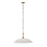 biala elegancka lampa wiszaca szeroki klosz modern farmhouse