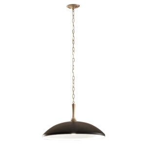 Czarna elegancka lampa wisząca Delarosa - styl modern farmhouse, okrągły szeroki klosz