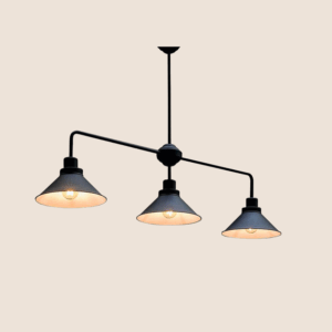 Podłużna lampa wisząca Craft III modern farmhouse - czarna 3-punktowa
