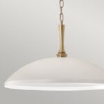 szeroka lampa wiszaca bialy płaski klosz styl elegancki Delarosa Elstead