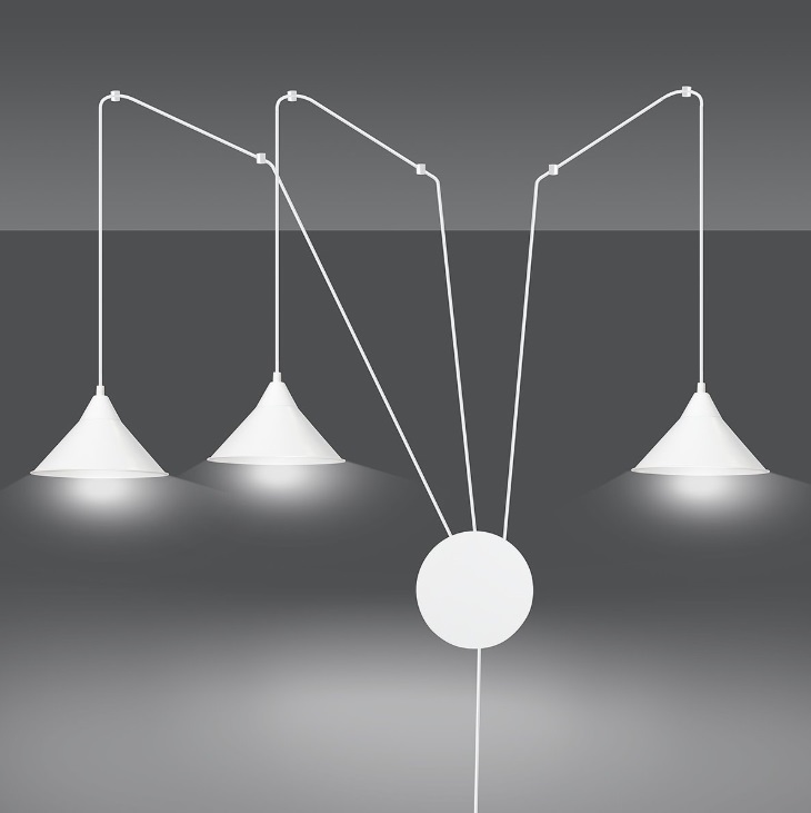 3-punktowa lampa ścienna Abramo 3