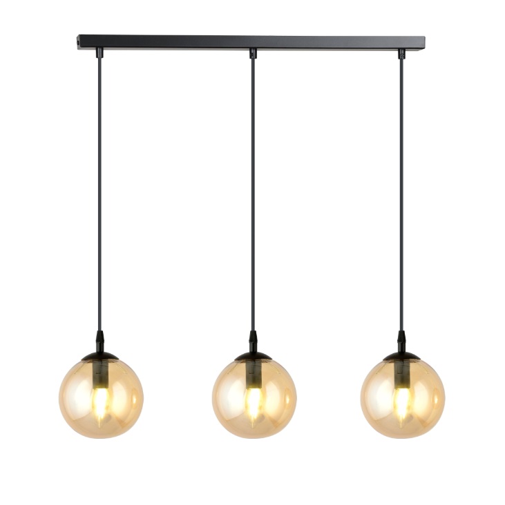 3-punktowa lampa wisząca Cosmo 3 - miodowe szkło