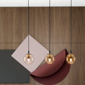 3-punktowa lampa wisząca Cosmo 3 - miodowe szkło