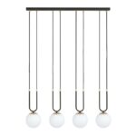 4-punktowa lampa wisząca do salonu Glam 4- kule na łuku